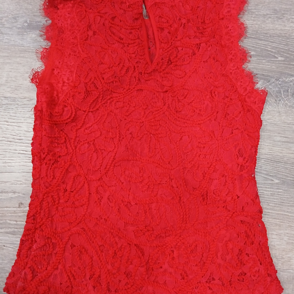 Elegant Red Lace Blouse